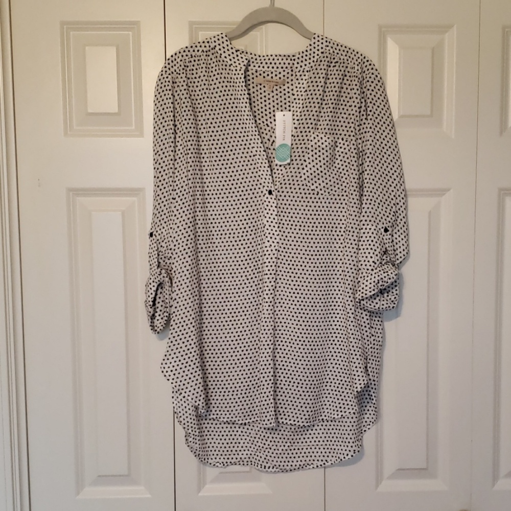 41 Hawthorn Calibri heart polka dot shirt xl